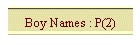Boy Names : P(2)